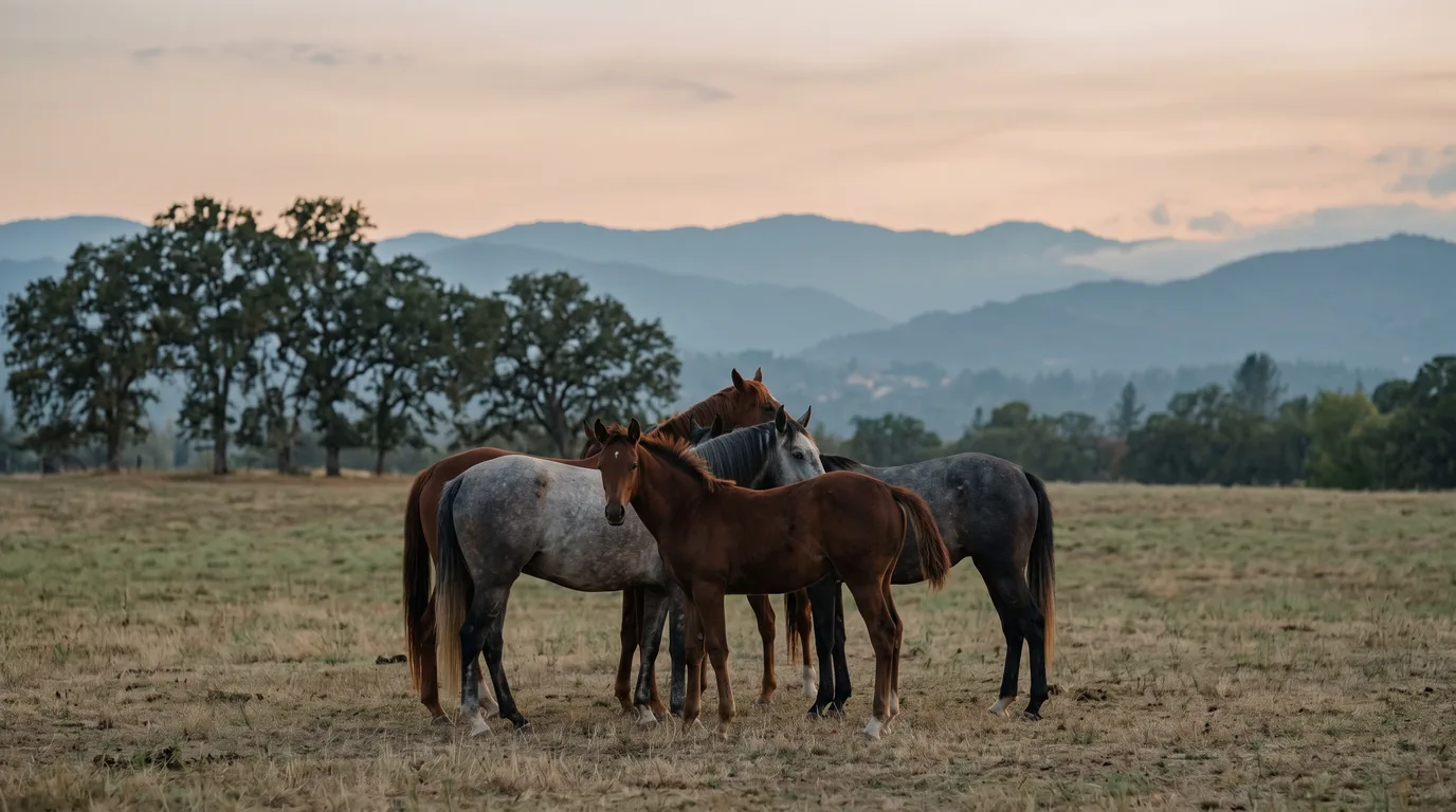 Chevaux en liberté, Haras des Eymes, Isère